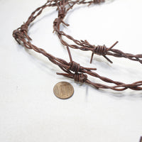 3 Leather Barbed Wire Necklaces Antique Brown Colored   #5241