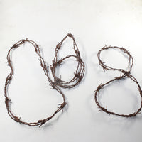 3 Leather Barbed Wire Necklaces Antique Brown Colored   #5241