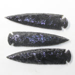 3 Obsidian Ornamental Spearheads  #6730  Arrowhead