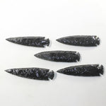 5 Obsidian Ornamental Spearheads  #1541  Arrowhead