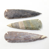 3 Stone Ornamental Spearheads  #8337  Arrowheads