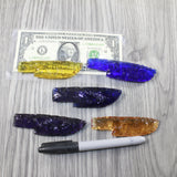 5 Small Glass Ornamental Knife Blades  #7742