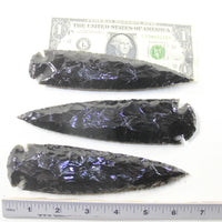 3 Obsidian Ornamental Spearheads  #4942  Arrowhead