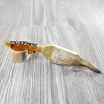 Moose Antler Handle Glass Blade Ornamental Knife #13040 Mountain Man Knife