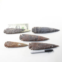 5 Stone Ornamental Spearheads  #9830  Arrowheads