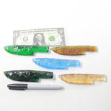 5 Glass Ornamental Knife Blades  #3837