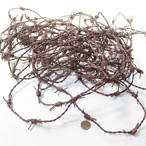 25 Yards of Leather Barbed Wire Antique Brown Color  #2546