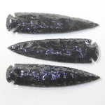 3 Obsidian Ornamental Spearheads  #9241  Arrowhead