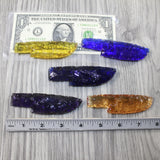 5 Small Glass Ornamental Knife Blades  #7742