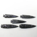 5 Obsidian Ornamental Spearheads  #253-2  Arrowhead