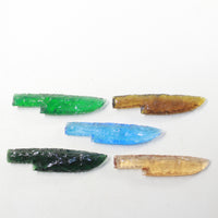 5 Glass Ornamental Knife Blades  #3837