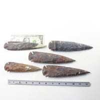 5 Stone Ornamental Spearheads  #9830  Arrowheads