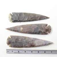 3 Stone Ornamental Spearheads  #9430  Arrowheads