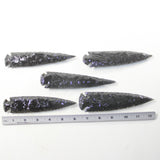 5 Obsidian Ornamental Spearheads  #9939  Arrowhead