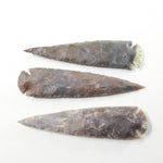 3 Stone Ornamental Spearheads  #9430  Arrowheads