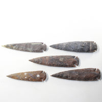 5 Stone Ornamental Spearheads  #9830  Arrowheads