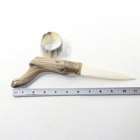 Ghost Wood Handle Bone Blade Ornamental Knife #33930 Mountain Man Knife