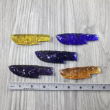 5 Small Glass Ornamental Knife Blades  #7742