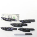 5 Obsidian Ornamental Knife Blades  #7830  Mountain Man Knife