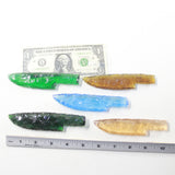 5 Glass Ornamental Knife Blades  #3837