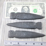 3 Iron Ornamental Spearheads  #6845  Mountain Man Knife