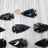 10 Large Obsidian Ornamental Arrowheads  #7945  Spearhead