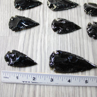 10 Large Obsidian Ornamental Arrowheads  #6145  Spearhead