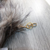 5 Silver Fox Tail Keyrings #2446  Taxidermy Keychain Tassel Bag Tag