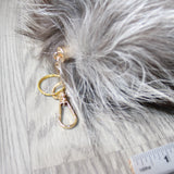 3 Silver Fox Tail Keyrings #2546  Taxidermy Keychain Tassel Bag Tag