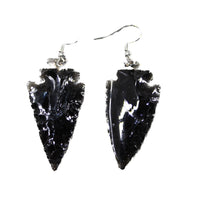 Obsidian Arrowhead Earrings  #4446  Mountain Man Earrings