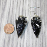 Obsidian Arrowhead Earrings  #4446  Mountain Man Earrings