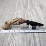 Grapevine Wood Handle Obsidian Blade Ornamental Knife #3646 Mountain Man Knife