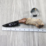 Grapevine Wood Handle Obsidian Blade Ornamental Knife #3646 Mountain Man Knife