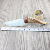 Goat Horn Handle Opalite Blade Ornamental Knife #9146 Mountain Man Knife