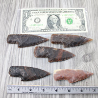 5 Small Stone Ornamental Knife Blades  #7447  Mountain Man Knife