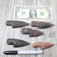 5 Small Stone Ornamental Knife Blades  #7447  Mountain Man Knife