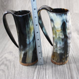 2 Horn Beer Mugs  #1947 Medieval Tankard