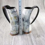 2 Horn Beer Mugs  #4147 Medieval Tankard