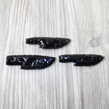 3 Small Obsidian Ornamental Knife Blades  #8947 Mountain man knife