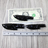 3 Small Obsidian Ornamental Knife Blades  #8947 Mountain man knife