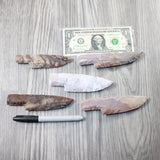 5 Stone Ornamental Knife Blades  #4047  Mountain Man Knife