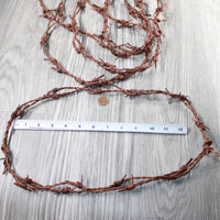 5 Leather Barbed Wire Necklaces Antique Brown Colored   #5147