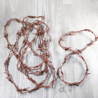 5 Leather Barbed Wire Necklaces Antique Brown Colored   #5147