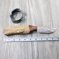 Hair-on Deer Bone Handle Stone Blade Ornamental Knife #8447 Mountain Man Knife