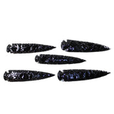 5 Obsidian Ornamental Spearheads  #4547 Arrowhead