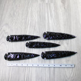 5 Obsidian Ornamental Spearheads  #4547 Arrowhead