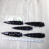 5 Obsidian Ornamental Spearheads  #4547 Arrowhead