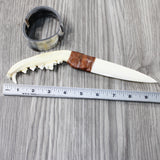 Coyote Jaw Handle Bone Blade Ornamental Knife #1547 Mountain Man Knife