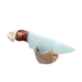 Mink Skull Handle Opalite Blade Ornamental Knife #8647 Mountain Man Knife