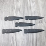 5 Iron Ornamental Spearheads  #6348  Mountain Man Knife